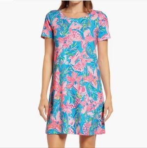 Lilly Pulitzer Cody Print T-Shirt Dress Blue and pink size medium